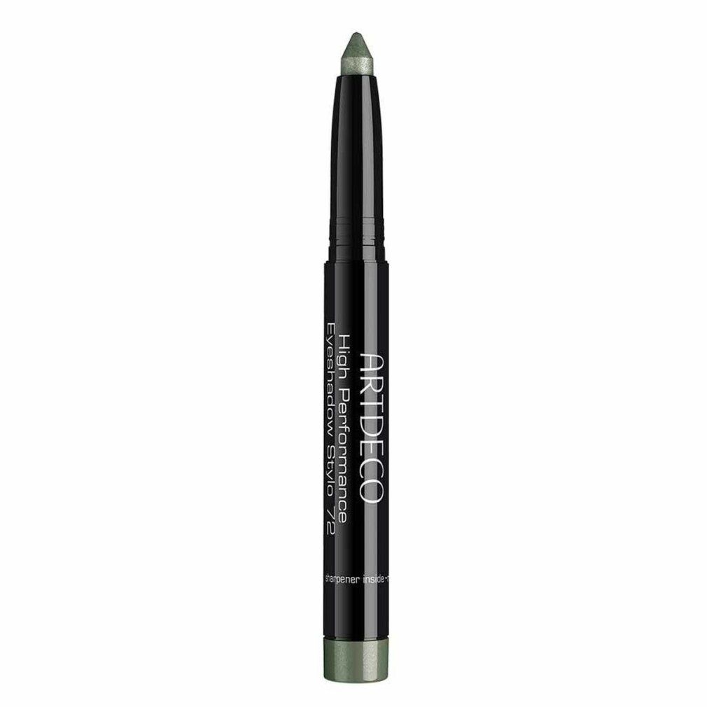 Artdeco High Performance Eyeshadow Stylo 72. Groene stift met zwarte behuizing. Productnaam en merk zichtbaar.