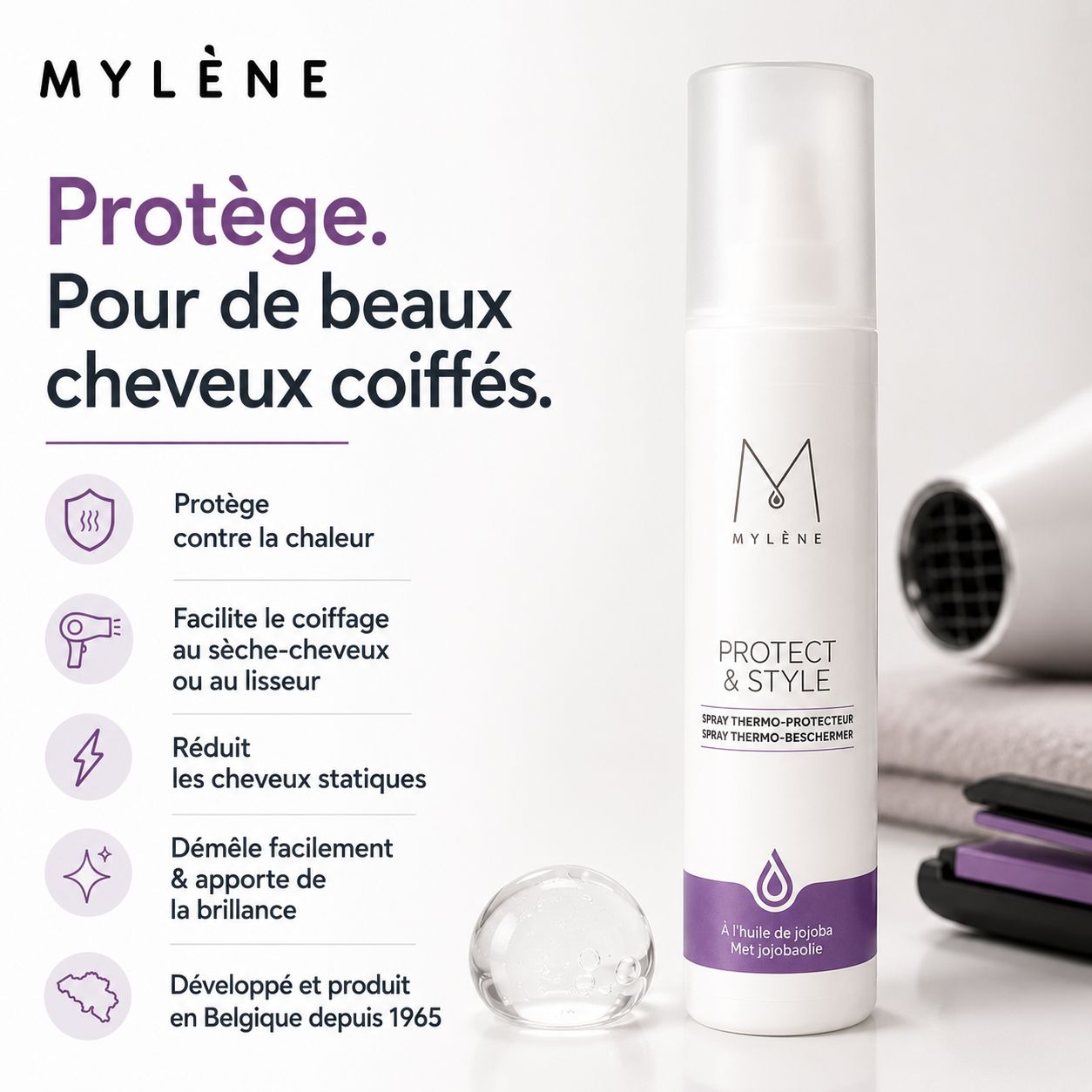 Mylène Protect & Style | Spray thermo-protecteur coiffant