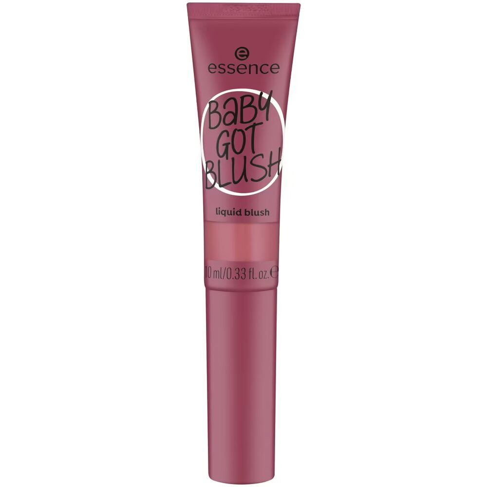 Vloeibare blush in een tube. Merk Essence, opschrift Baby Got Blush. Roze tint.