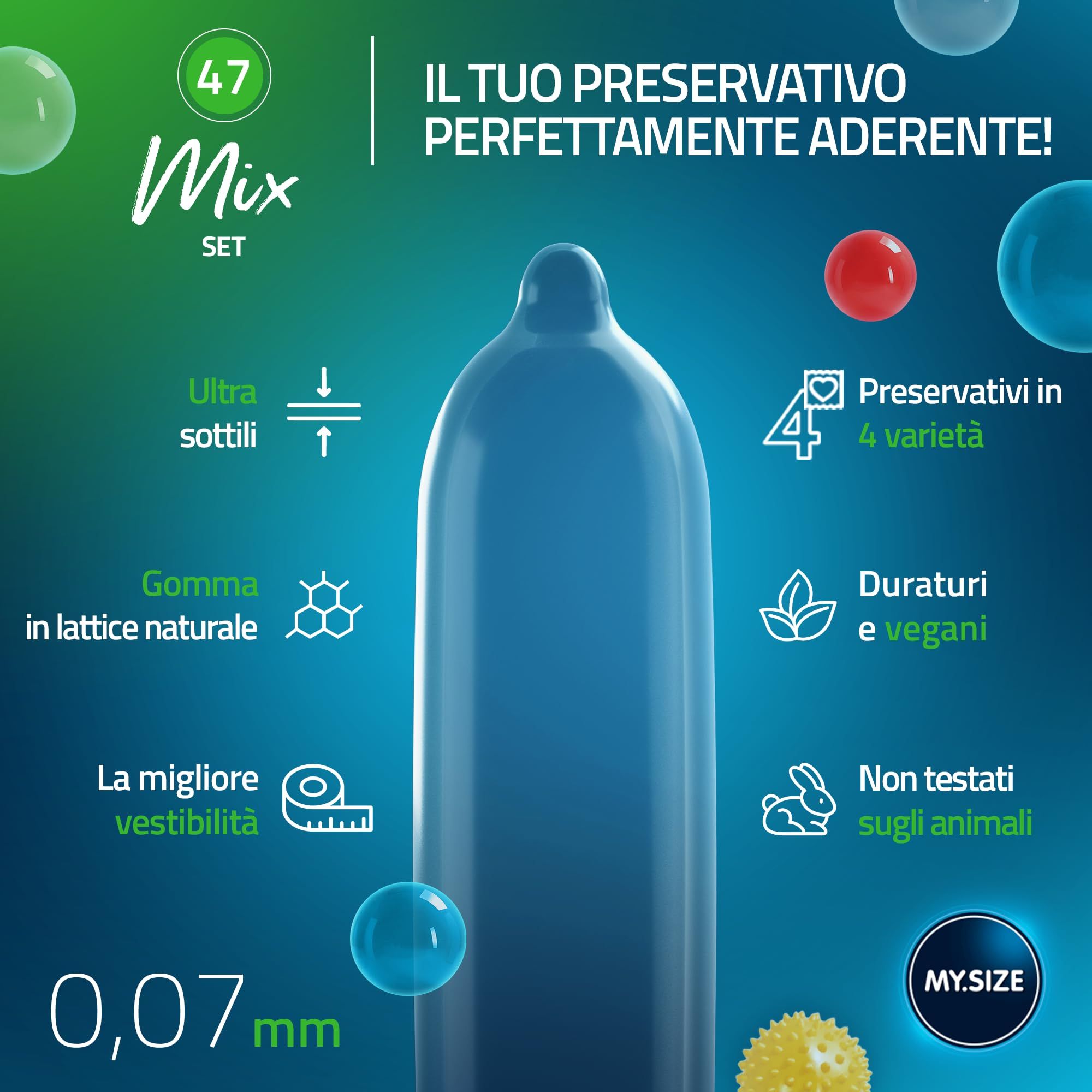 MY.SIZE Mix Préservatif Set Taille 1 47mm