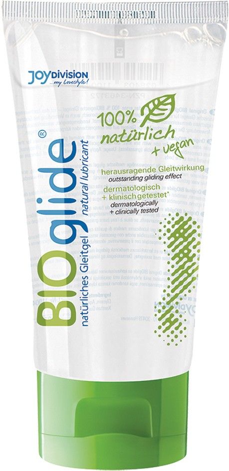 Tube BIOglide, natuurlijk glijmiddel. 100% natuurlijk + vegan. Groene dop. Made in Germany.