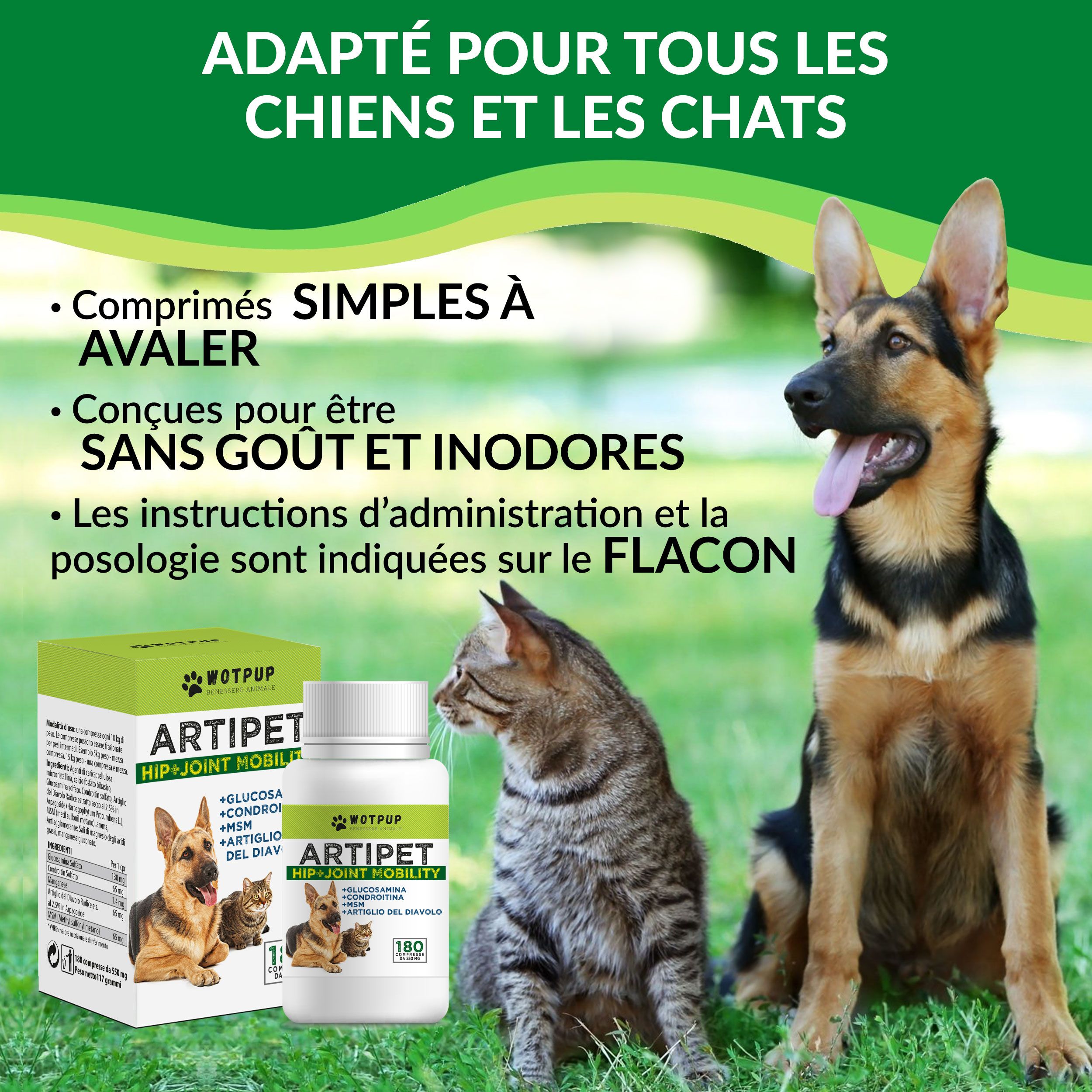 Artipet © Gewrichtssupplement voor Honden en Katten met Glucosamine en Chondroïtine