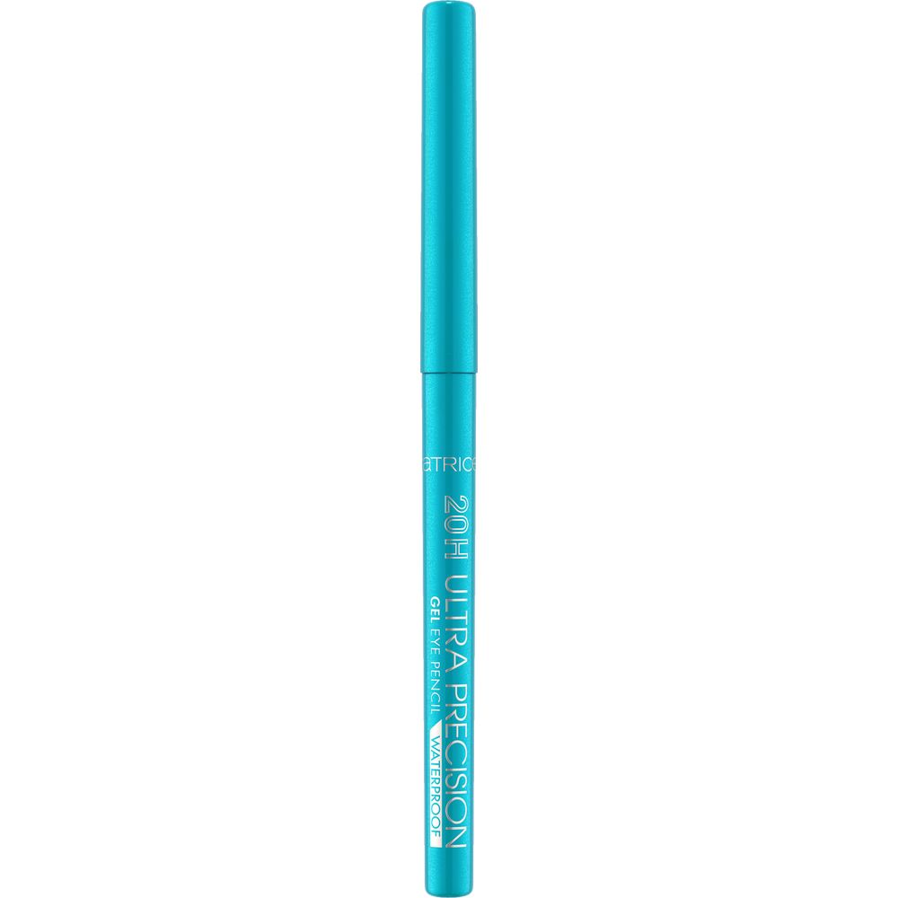 Crayon gel pour les yeux turquoise. Inscription : 20H Ultra Précision Gel Eye Pencil Waterproof. Pointe noire.