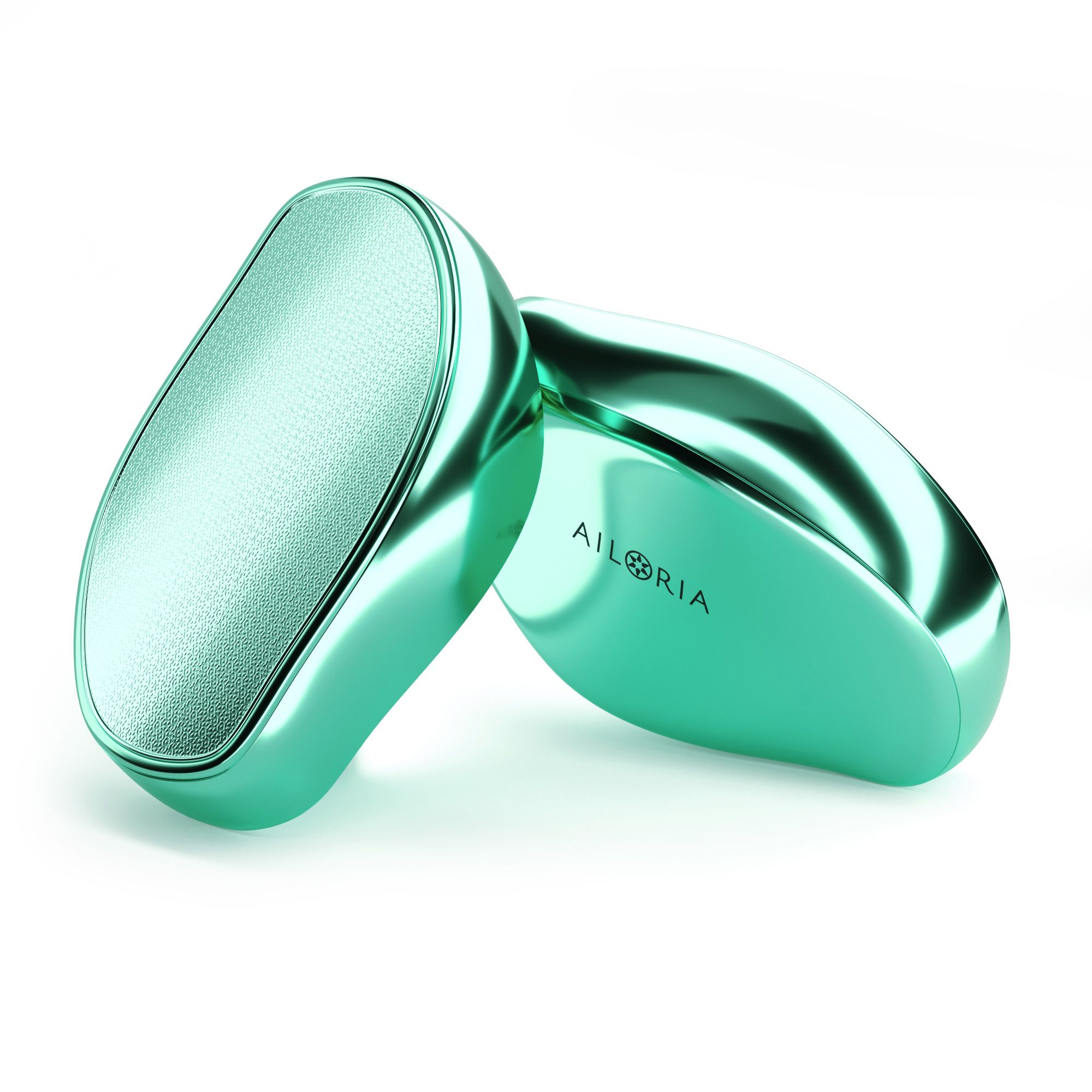 Deux limes à pieds turquoises. Une avec surface rugueuse, l'autre brillante. Logo AILORIA visible.