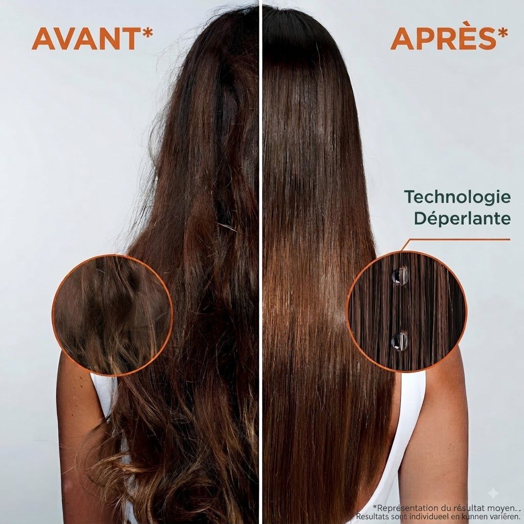 Instructions étape par étape pour l'application du sérum Garnier Fructis Sleek & Stay.