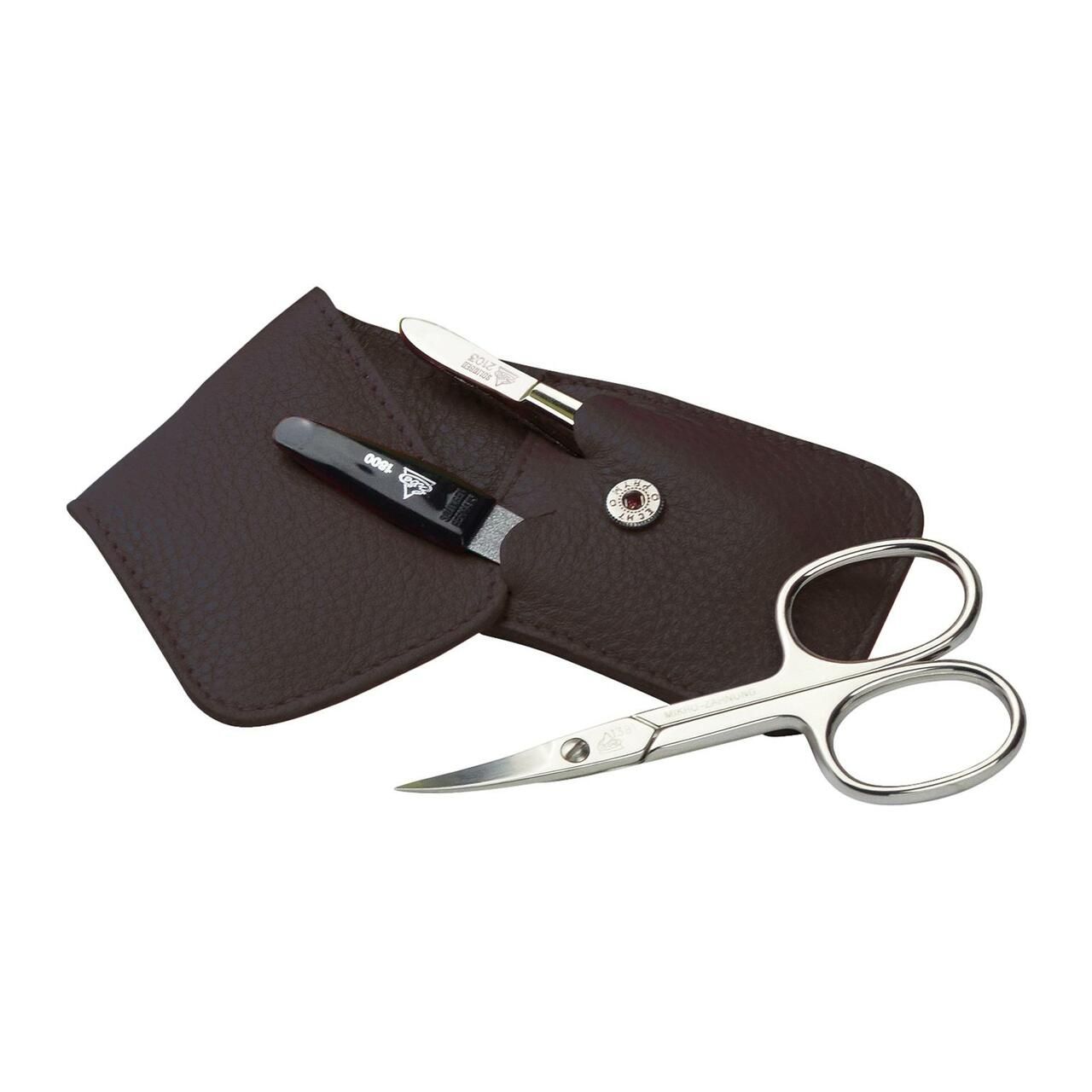 Étui de poche manucure Erbe marron, 5 pièces