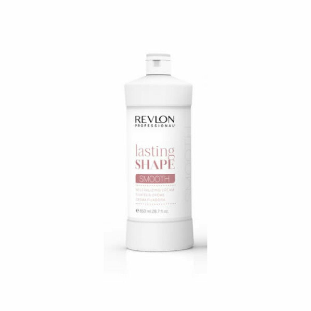 Witte fles met "Revlon Professional" en "lasting SHAPE SMOOTH". Neutraliserende crème.