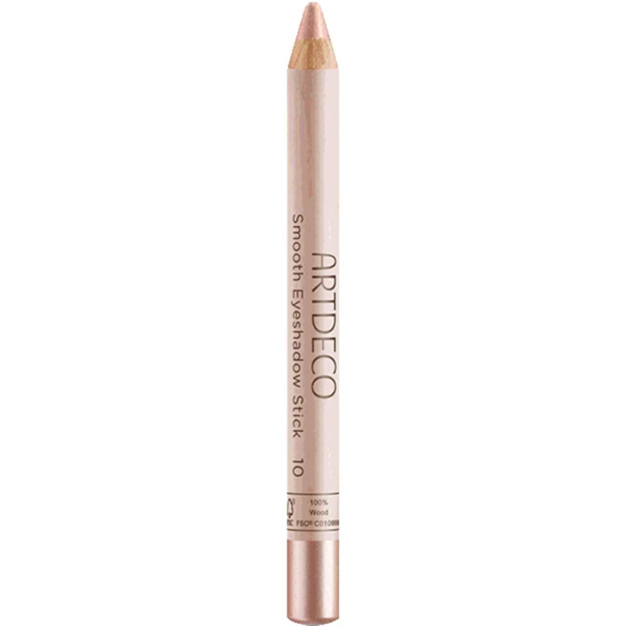 Artdeco Smooth Eyeshadow Stick. Potlood in lichte kleur. Opschrift: Smooth Eyeshadow Stick 10. Met metalen sluiting.
