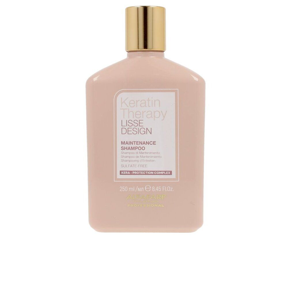 Fles Keratin Therapy Lisse Design Maintenance shampoo met gouden dop. 250 ml.