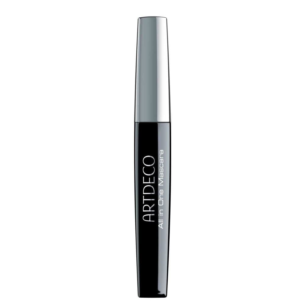 Étui de mascara noir avec capuchon argenté. Inscription: ARTDECO All in One Mascara.