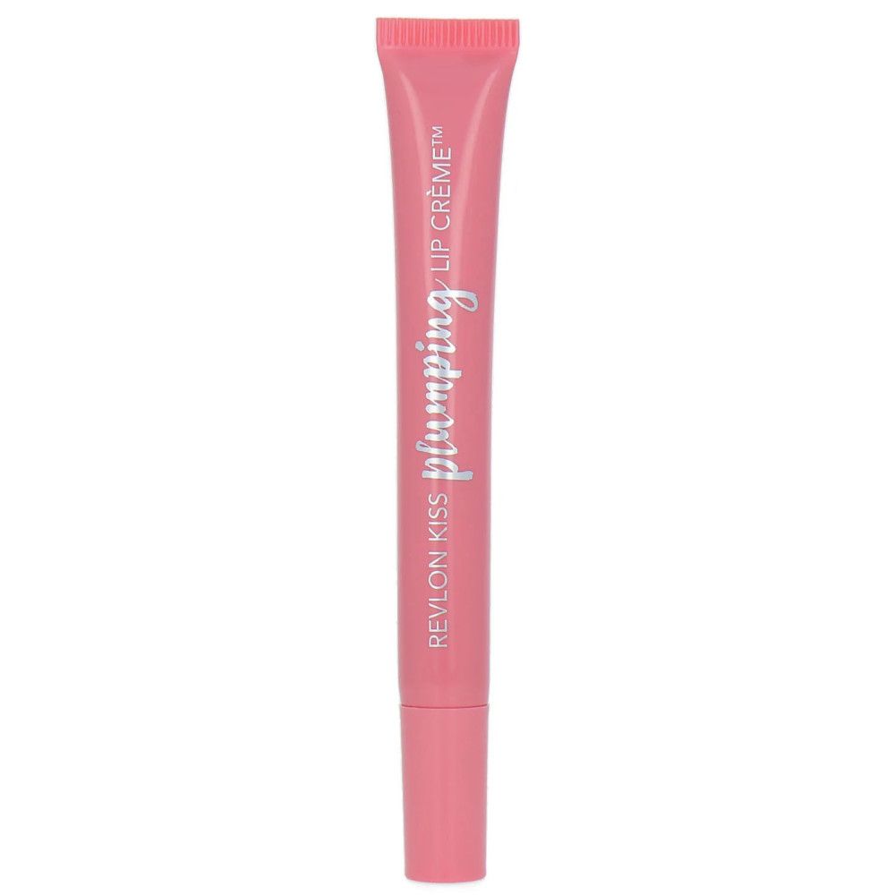 Revlon Kiss Plumping Lip Crème tube. Roze tube met tekst. Productweergave.