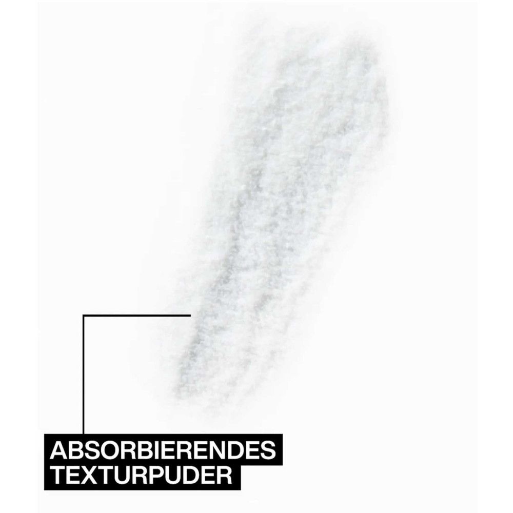 Poudre blanche. Texte noir: ABSORBIERENDES TEXTURPUDER.
