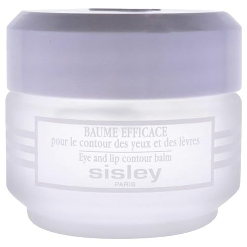 Pot de crème avec couvercle. Inscription: Baume Efficace, Eye and lip contour balm, Sisley Paris.