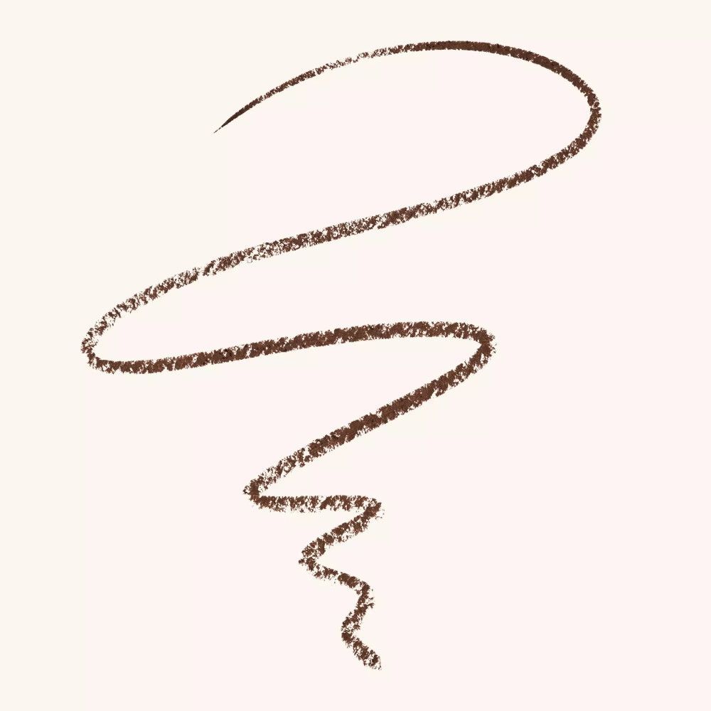 Bruine lippenstiftstreep op lichte achtergrond. De streep is golvend.