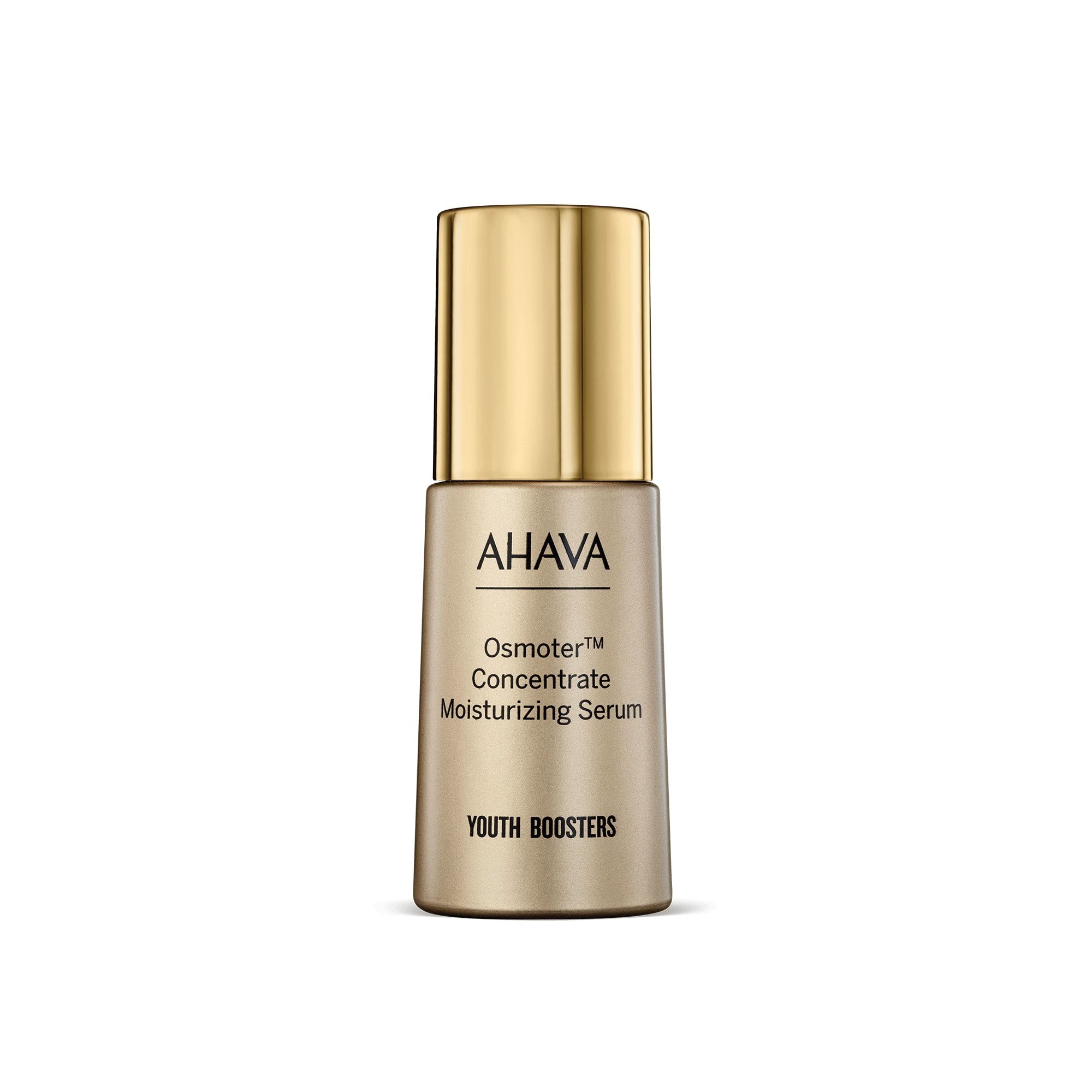 AHAVA Osmoter™ Concentrate Moisturizing Serum in gouden flesje.
