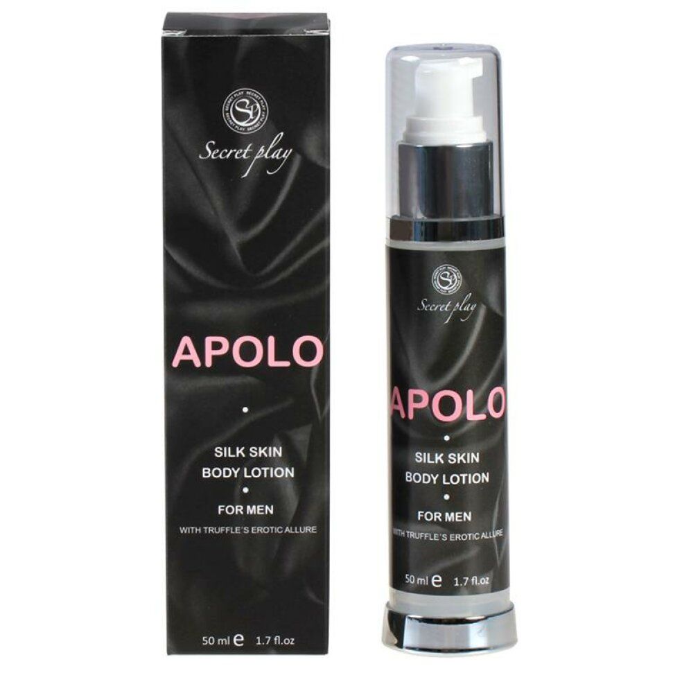 Secret Play Apolo Bodylotion voor mannen, 50 ml. Zijdezachte huidlotion met truffelaroma.