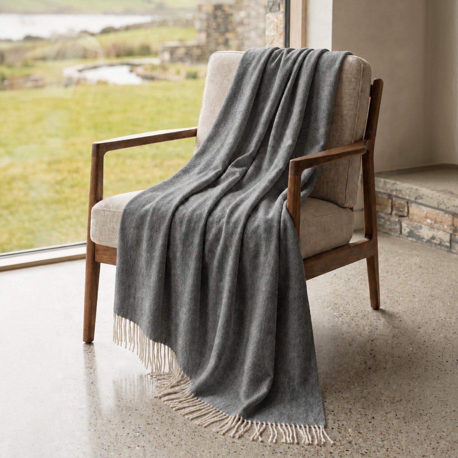 Werpdeken 130x170 cm Cotton Blend Donkergrijs | Lichtgewicht Deken 250 g/m² voor Bank en Bed
