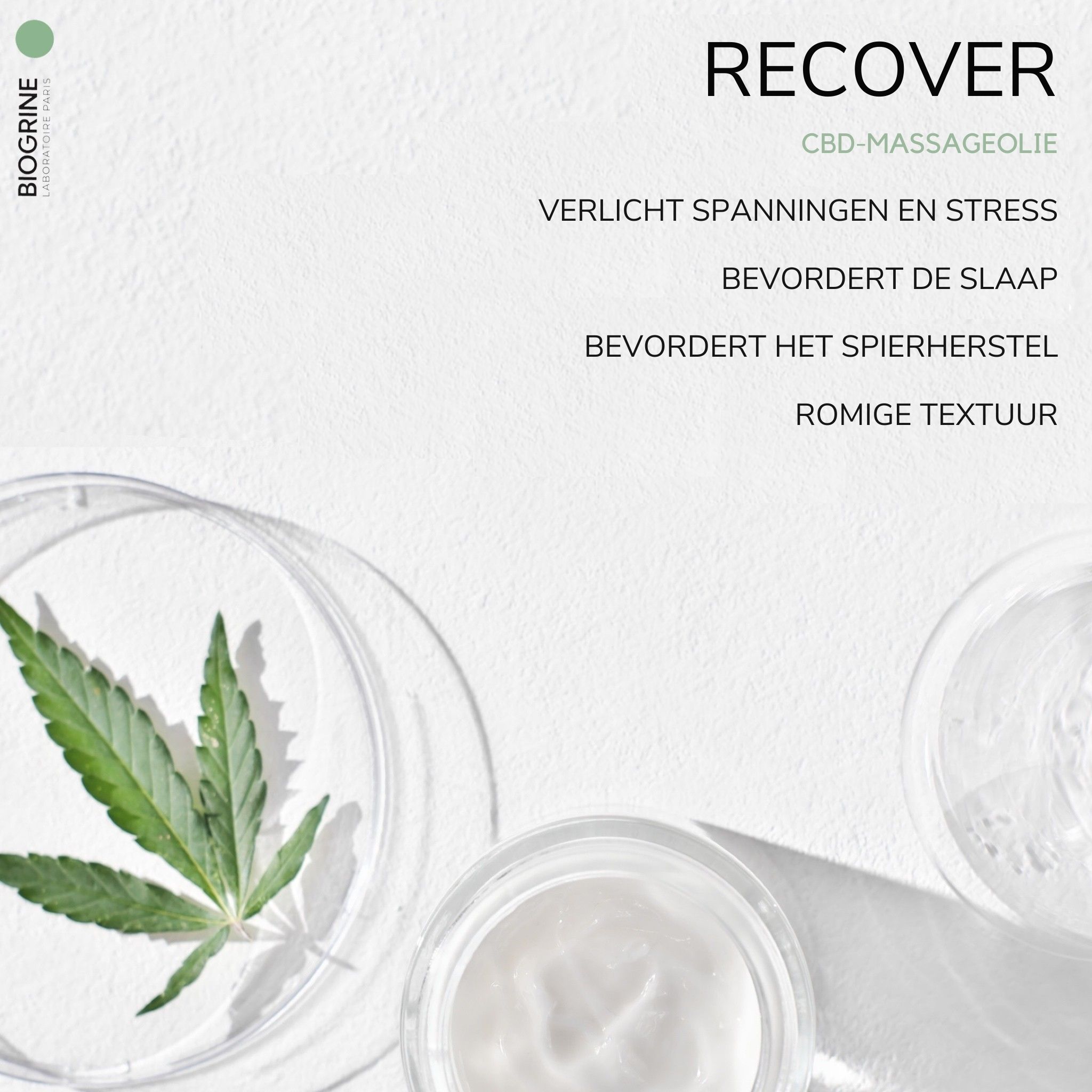 BIOGRINE "RECOVER" CBD-massageolie met citroengras