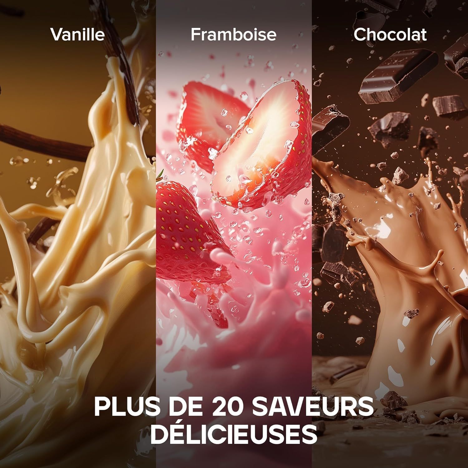 Sauce vanille crémeuse éclaboussant avec des gousses de vanille.