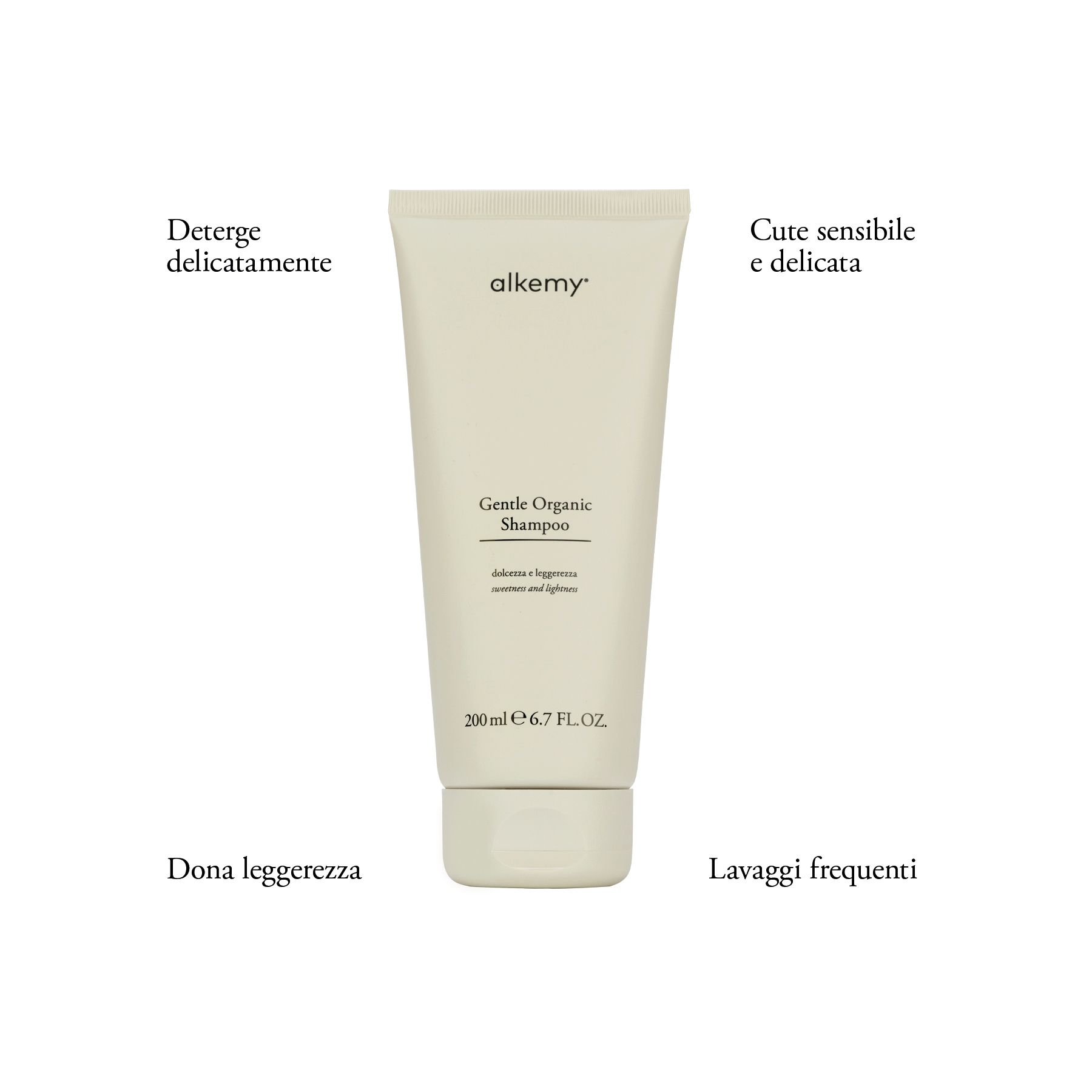 Alkemy Shampooing Bio Doux, Usage Fréquent pour Cheveux et Cuir Chevelu Sensible