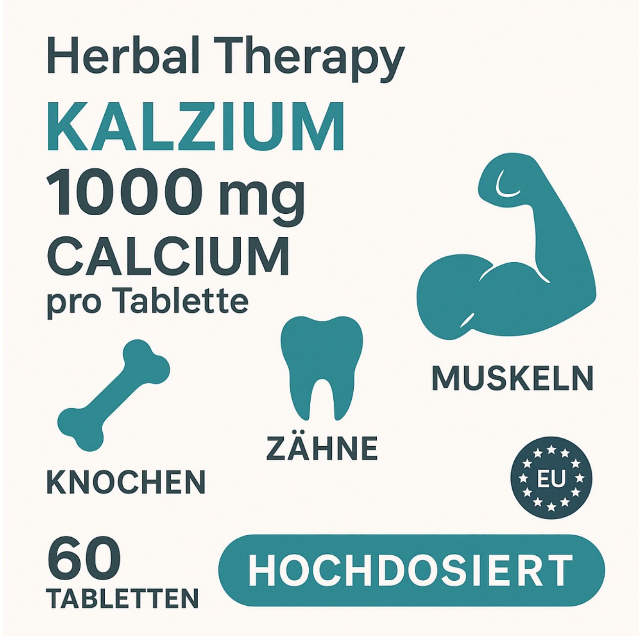 Herbal Therapy Calcium 1000 mg hoge dosering 60 tabletten