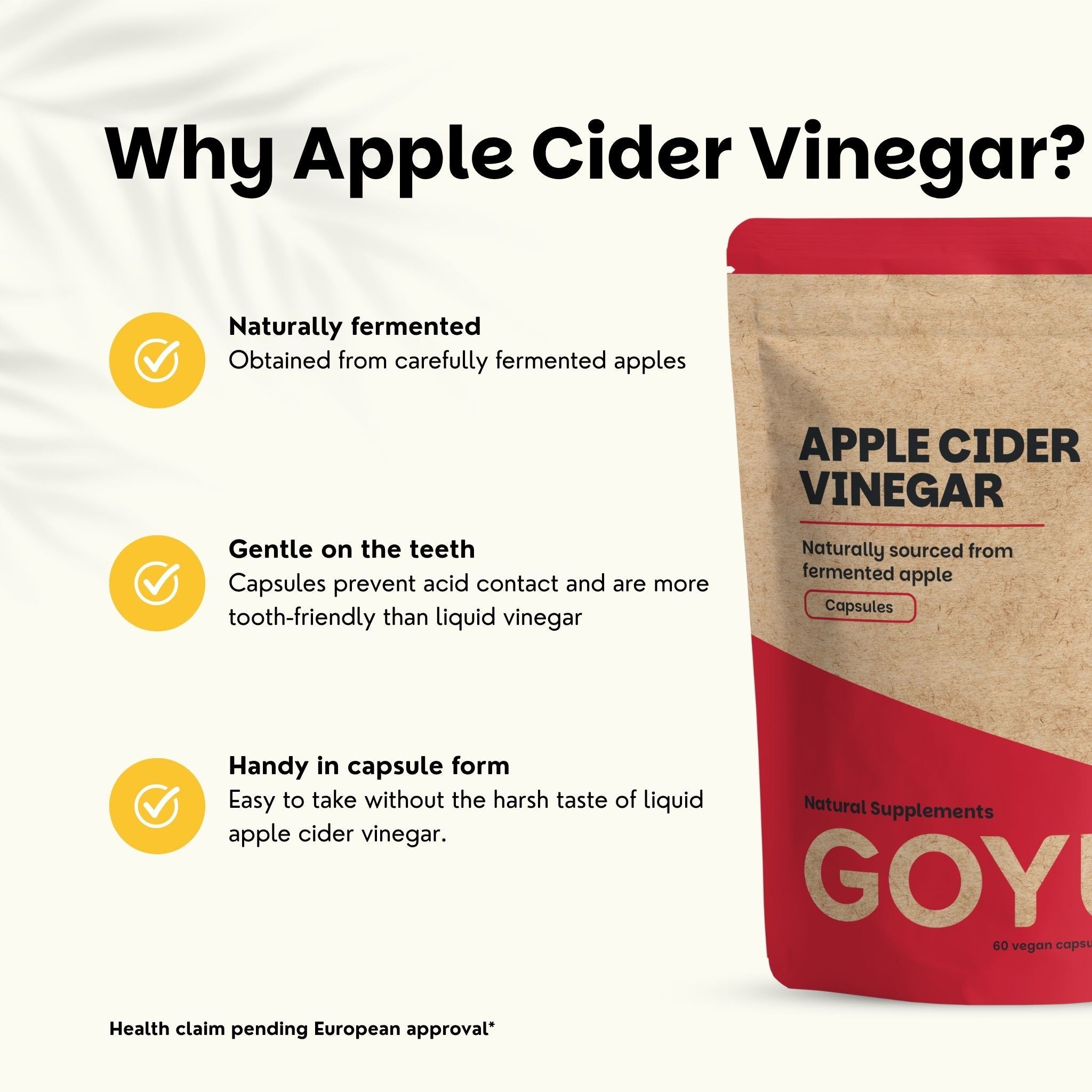 Pourquoi le vinaigre de cidre ? Naturellement fermenté, doux pour les dents, pratique en gélule.