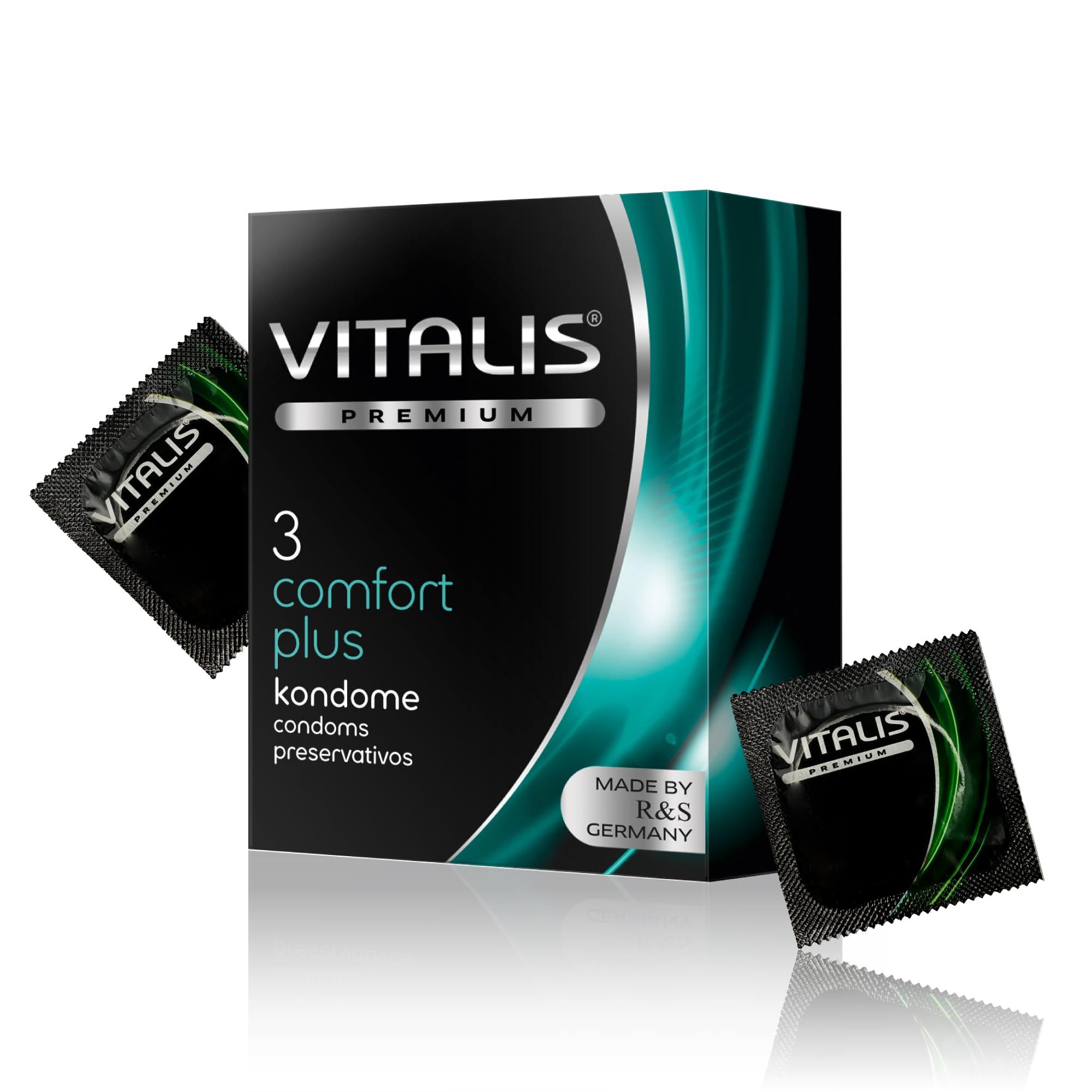Boîte de 3 préservatifs Vitalis PREMIUM Comfort Plus.