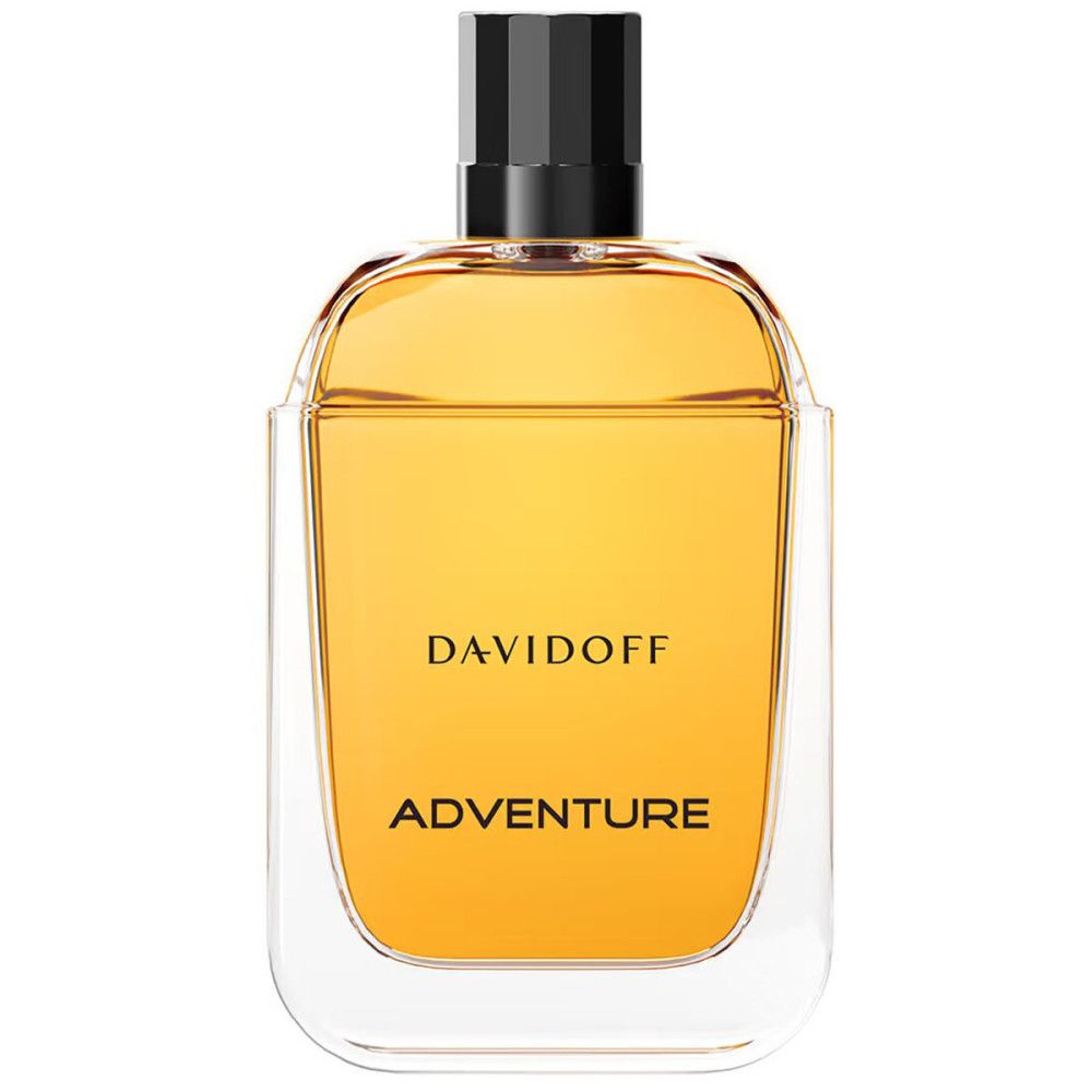 Flacon Davidoff Adventure Eau de Toilette avec bouchon noir.