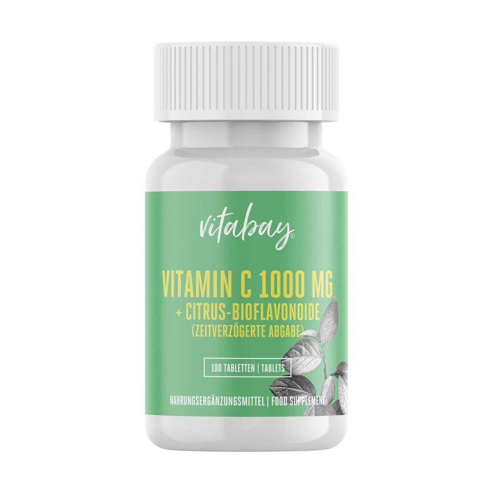 Vitabay Vitamine C 1000 mg avec Citrus-Bioflavonoïdes, 100 comprimés.