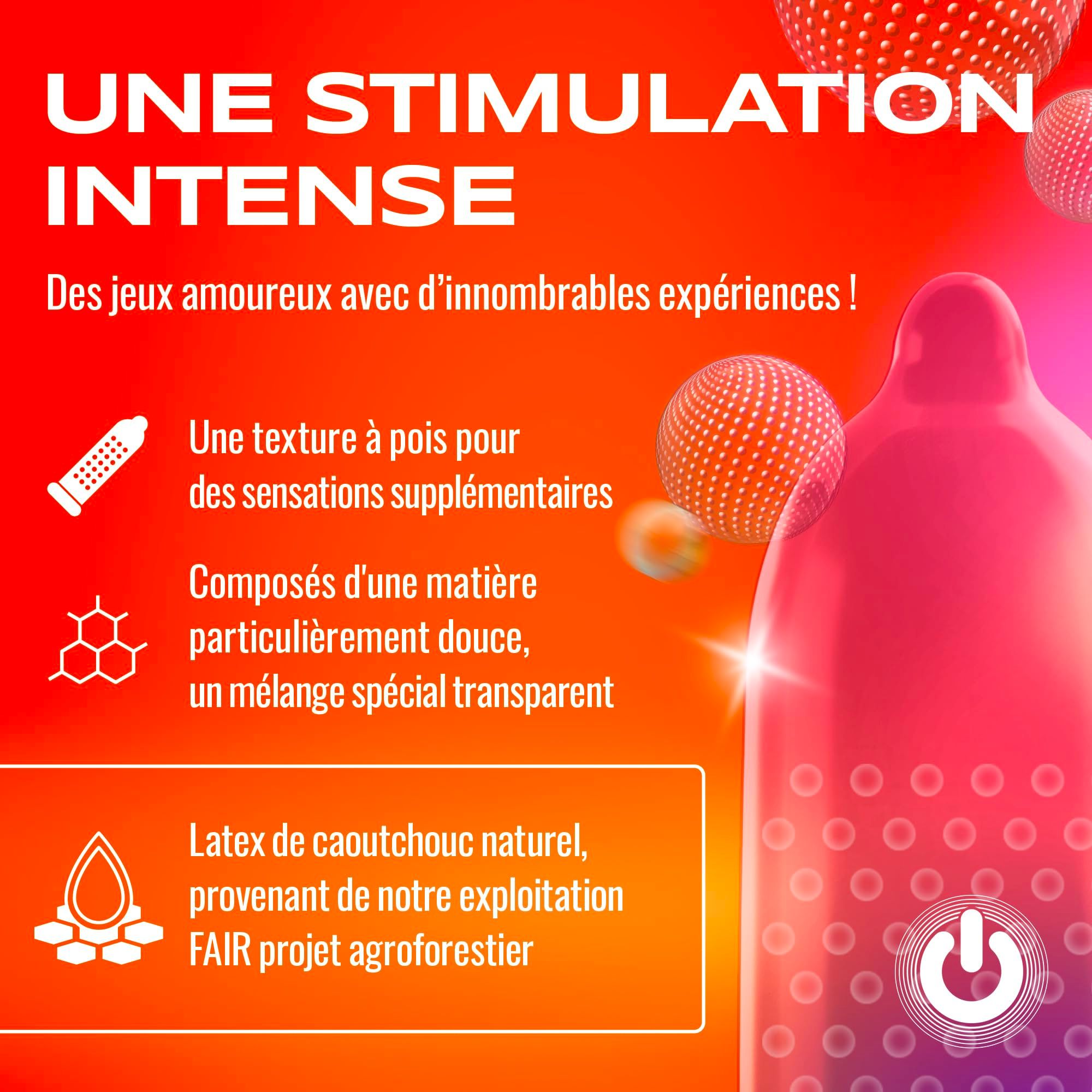 Préservatifs ON), disponibles en paquets de 3, 30, 50, 100 pièces.