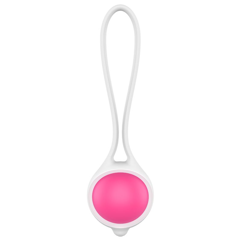 Bille en silicone blanc avec une bille rose et une boucle.