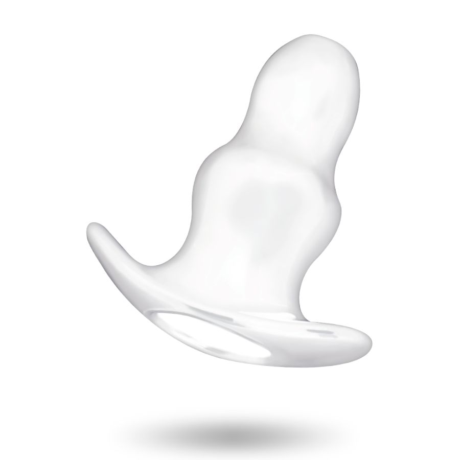 Addicted Toys anale plug, transparant, TPE-materiaal, holle kern, 11 cm lang.