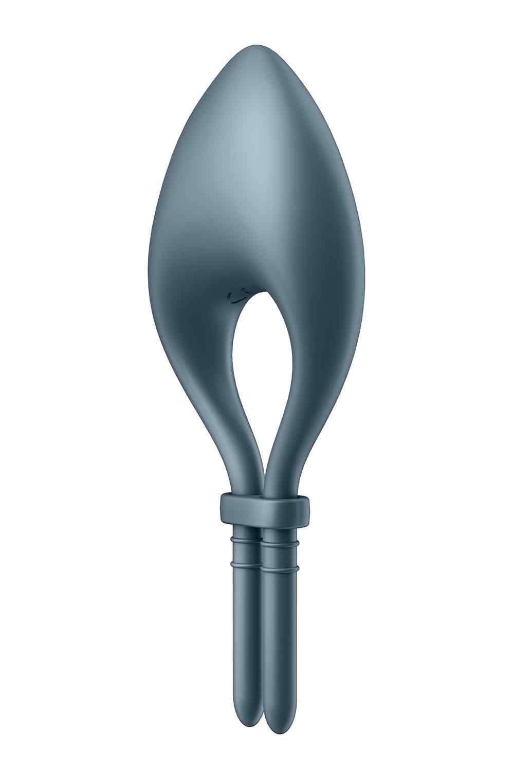 Satisfyer Bullseye Ring Vibrator bleu, vue arrière, surface lisse.