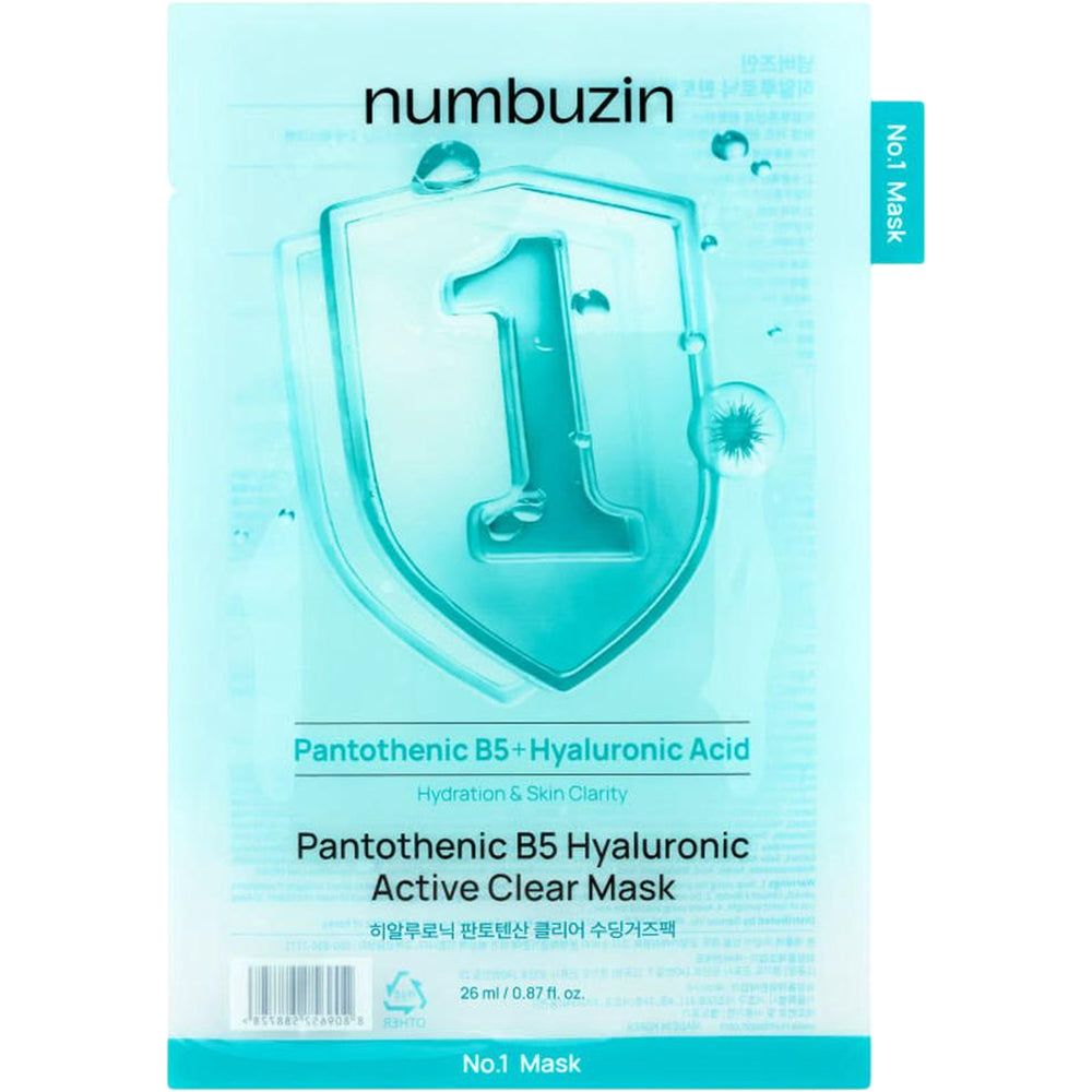 Verpakking van een velmasker met hyaluronzuur en pantotheenzuur B5.