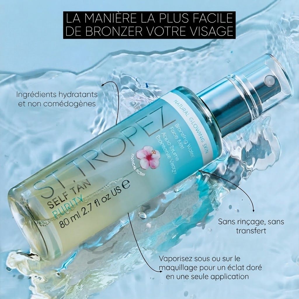 St. Tropez Self Tan Purity Face Mist, 80 ml. Brume visage bronzante.