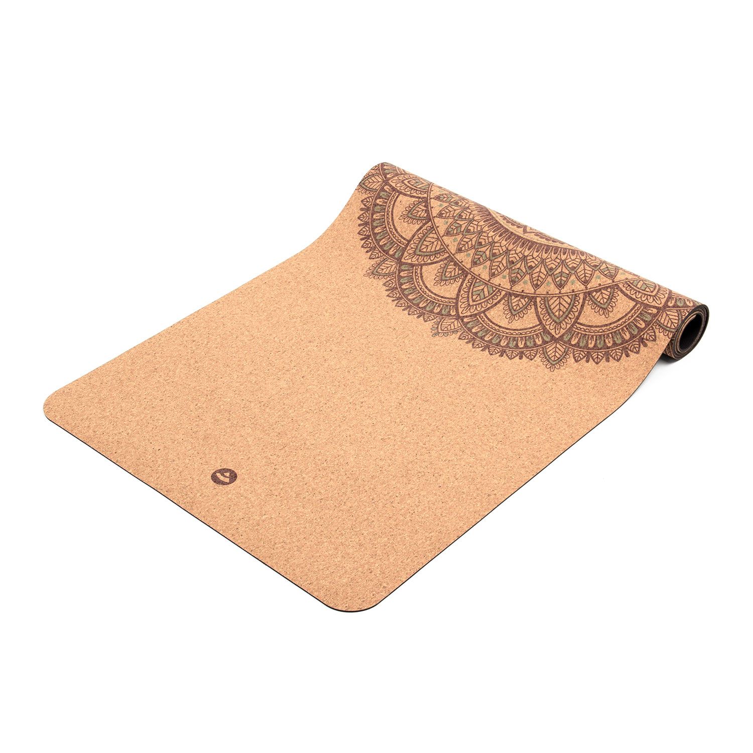 bodhi Tapis de yoga en liège MANDALA, imprimé bicolore brun foncé/turquoise