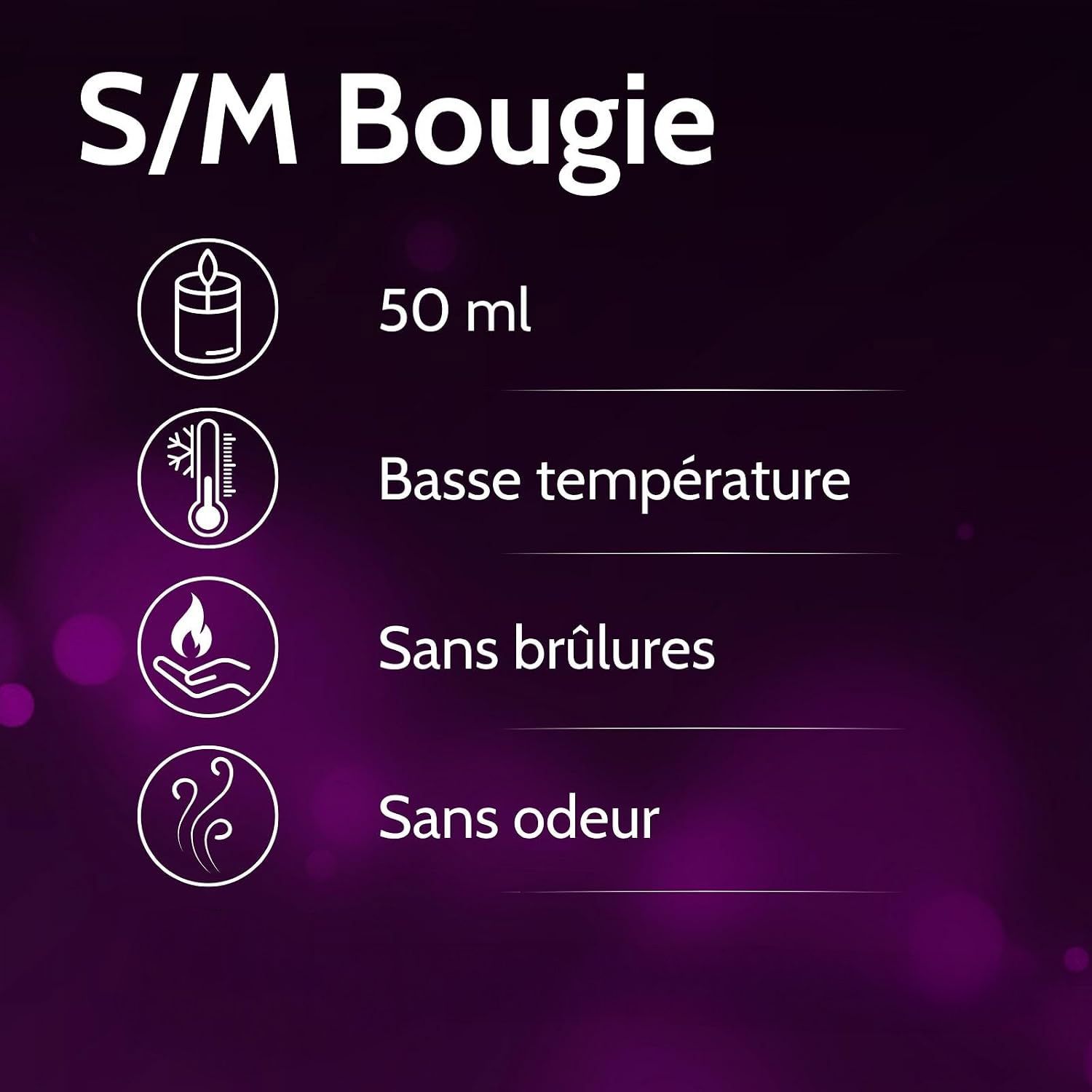 Set de bougies Vibratissimo S/M avec gel lubrifiant, masque pour les yeux et plumes.