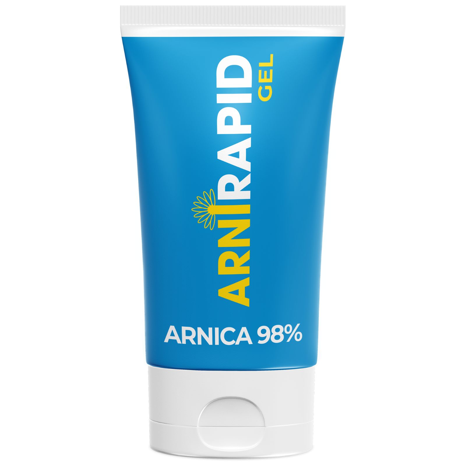 Tube ARNIRAPID avec Arnica 98% sur fond bleu.