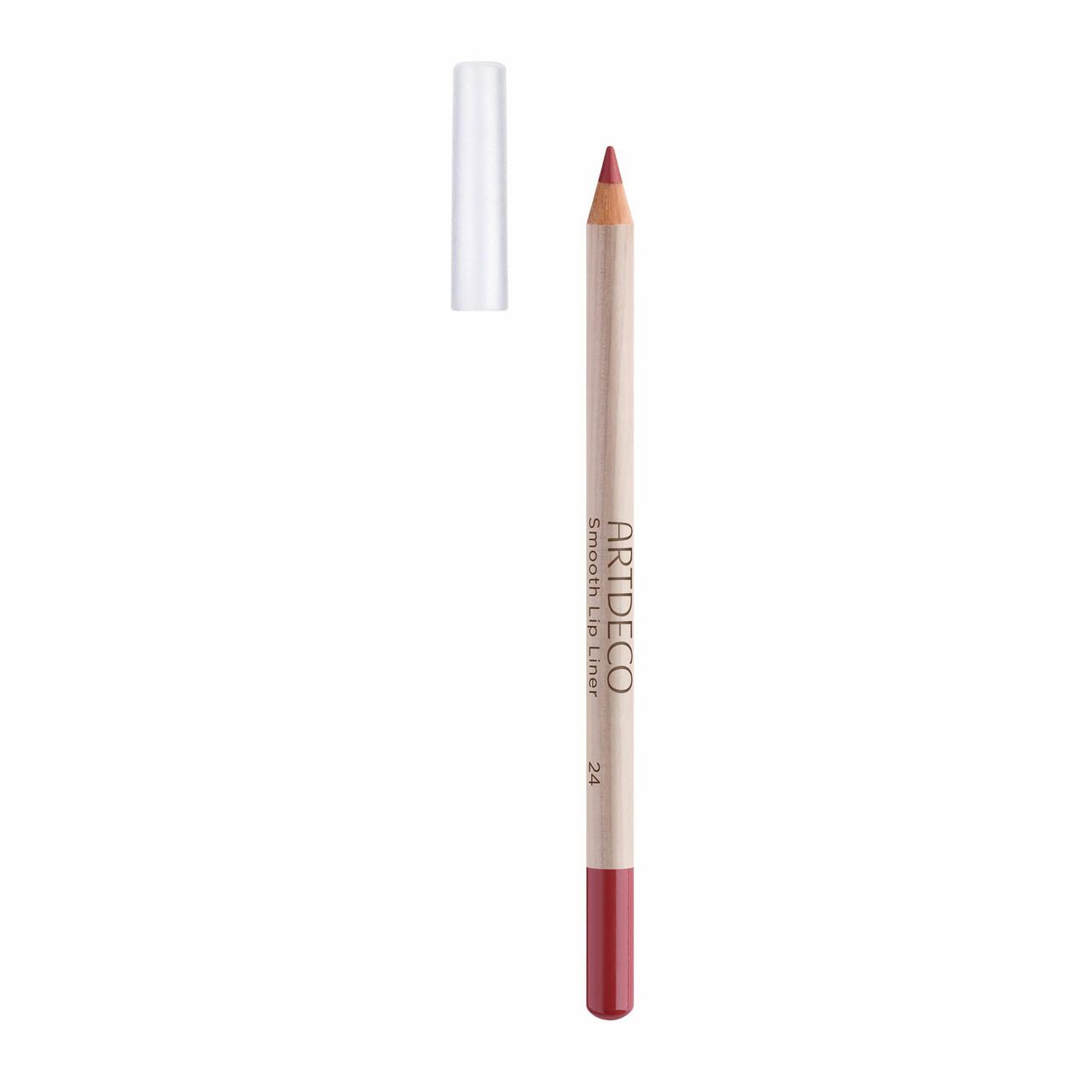 Artdeco Smooth Lip Liner, potlood met rode punt en dop. Potlood met opschrift. Potlood met dop. Cosmetisch product.