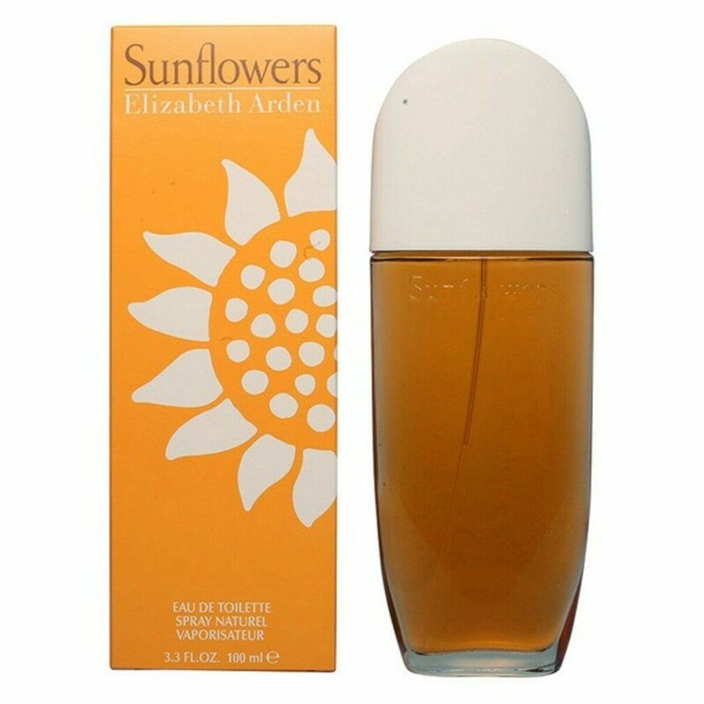 Flacon et boîte Sunflowers Elizabeth Arden. Eau de Toilette. 3.3 FL.OZ. 100 ml.