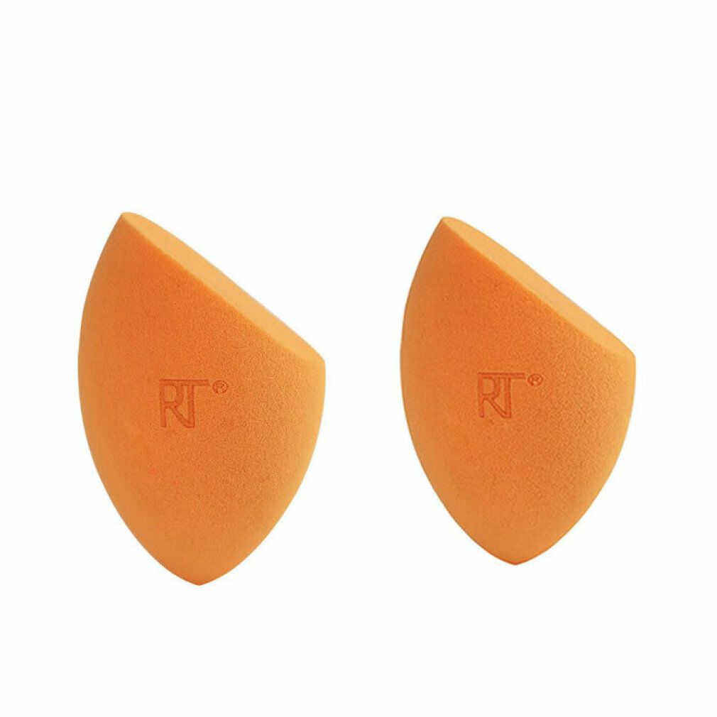 Twee oranje sponzen met schuine kant. Op elke spons staat het RT-logo.