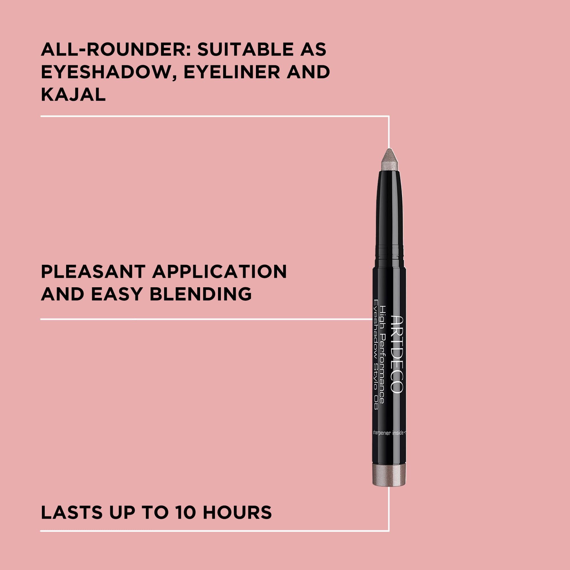Crayon fard à paupières Artdeco High Performance. Convient comme fard à paupières, eye-liner et khôl. Dure jusqu'à 10 heures.