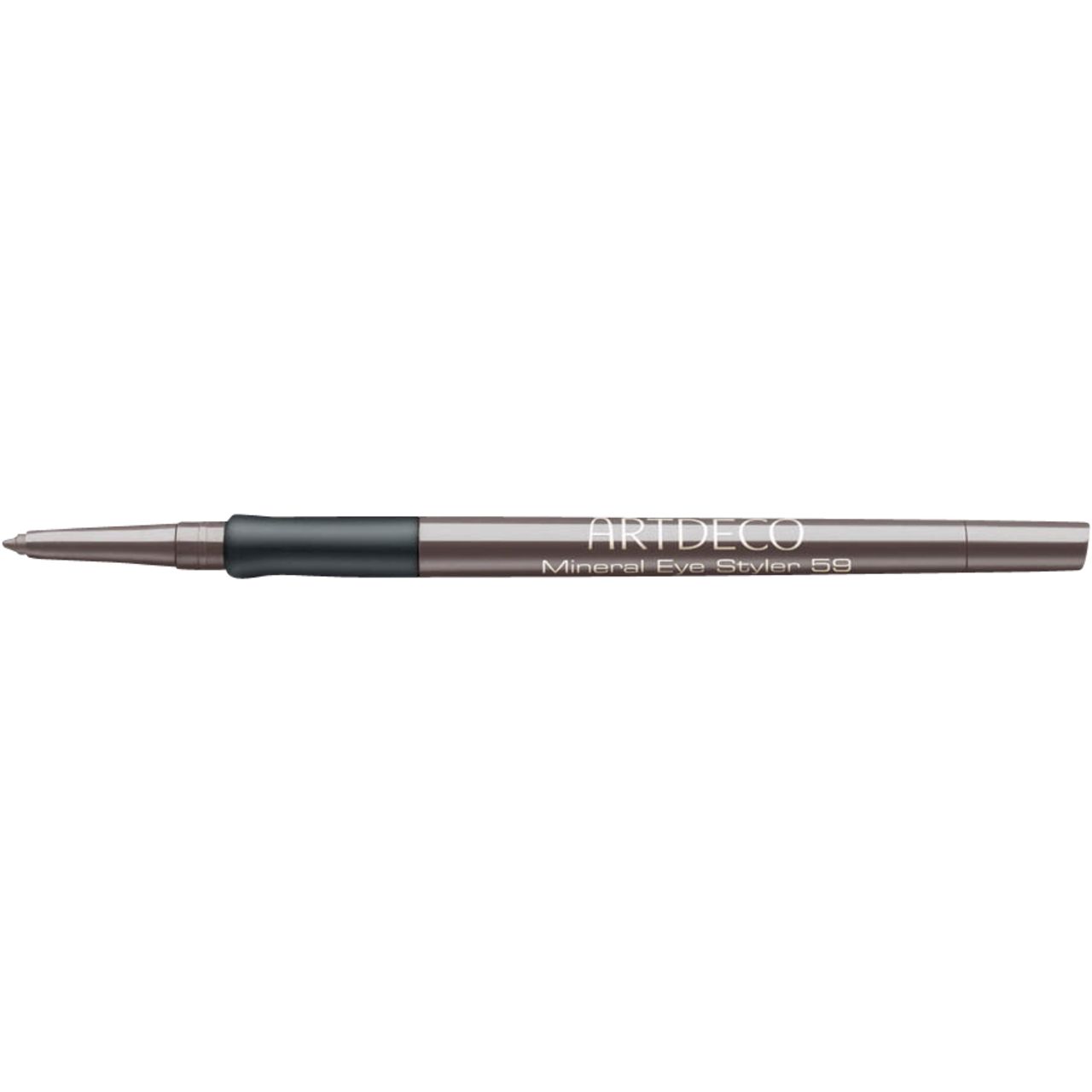 Artdeco Mineral Eye Styler. Donkergrijze stift met zwarte grip. Productnaam en kleurnummer gedrukt.