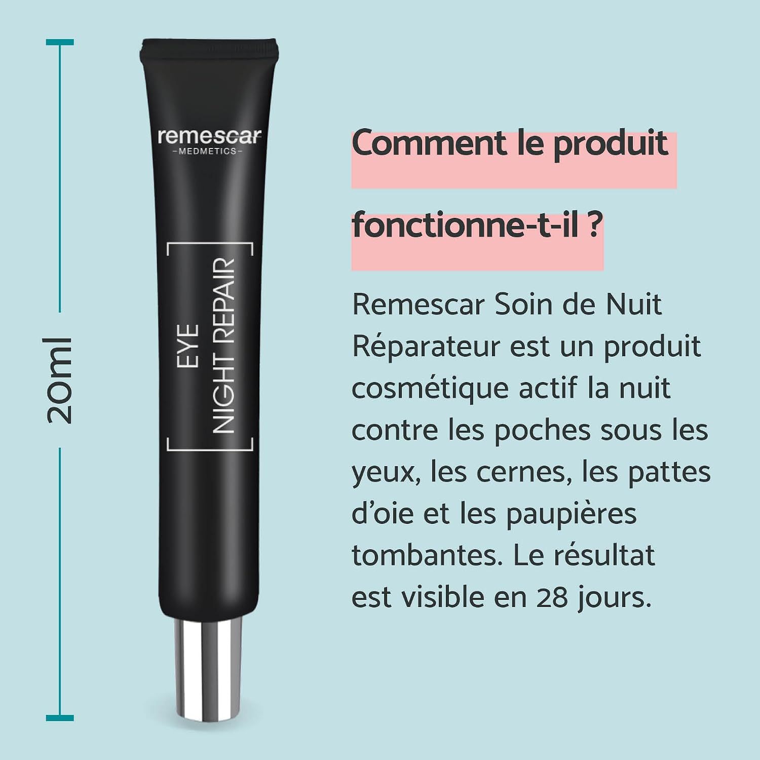 Tube Remescar Eye Night Repair, 20ml.