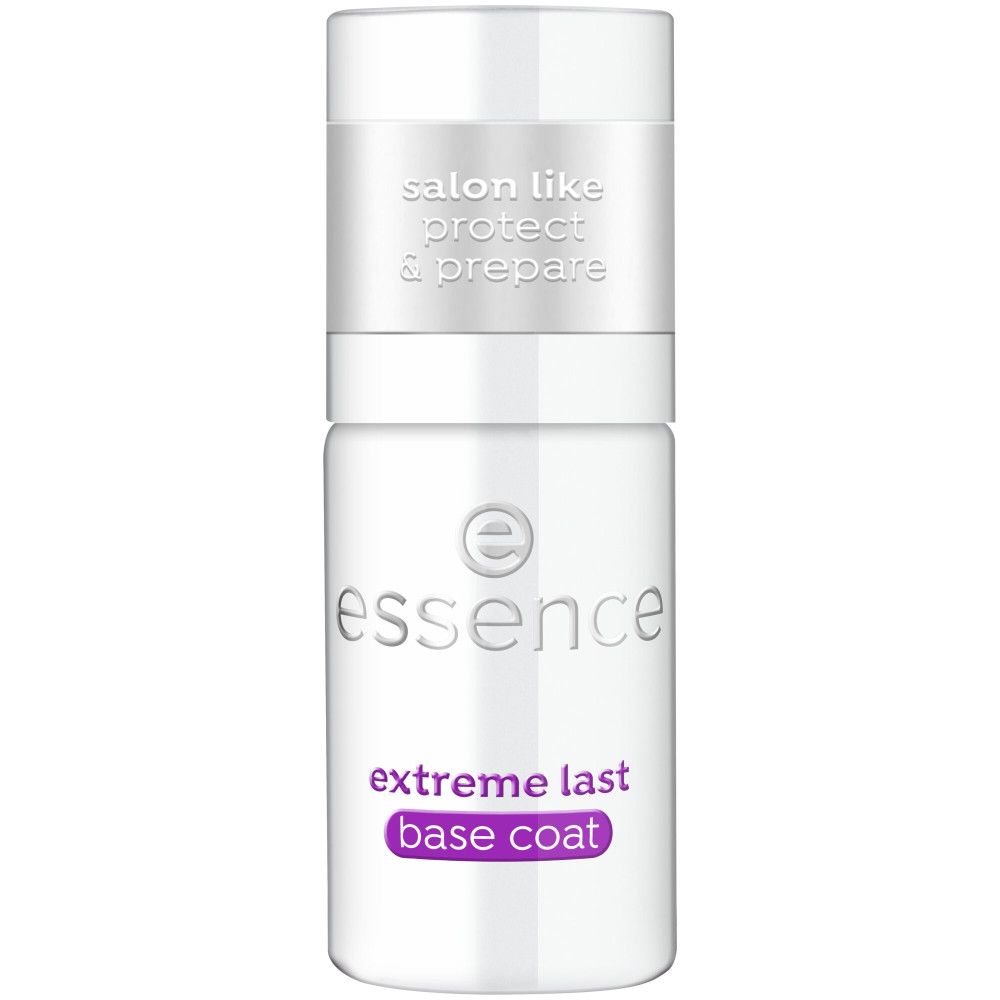 Essence Basislack Extreme Last, transparante fles met borstel. Opschrift: extreme last base coat.