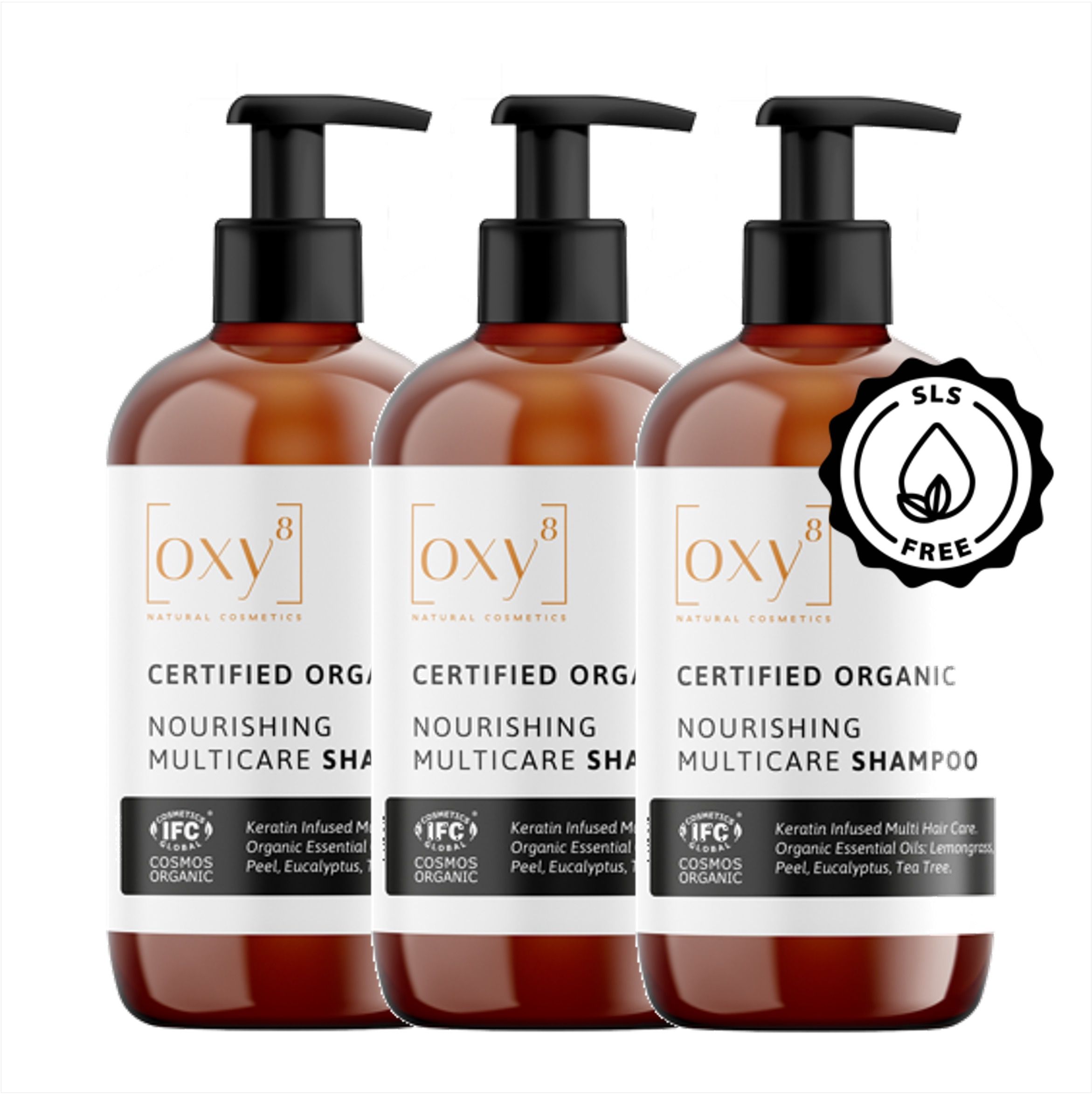 oxy8 Natural Cosmetics NOURISHING MULTICARE SHAMPOO -  3 Units