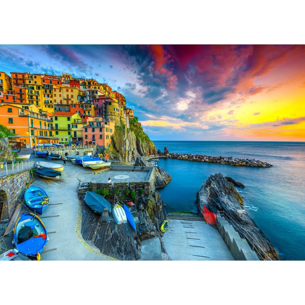 enjoy Puzzle Port de Manarola au coucher du soleil, Cinque Terre, Italie 1000 pièces