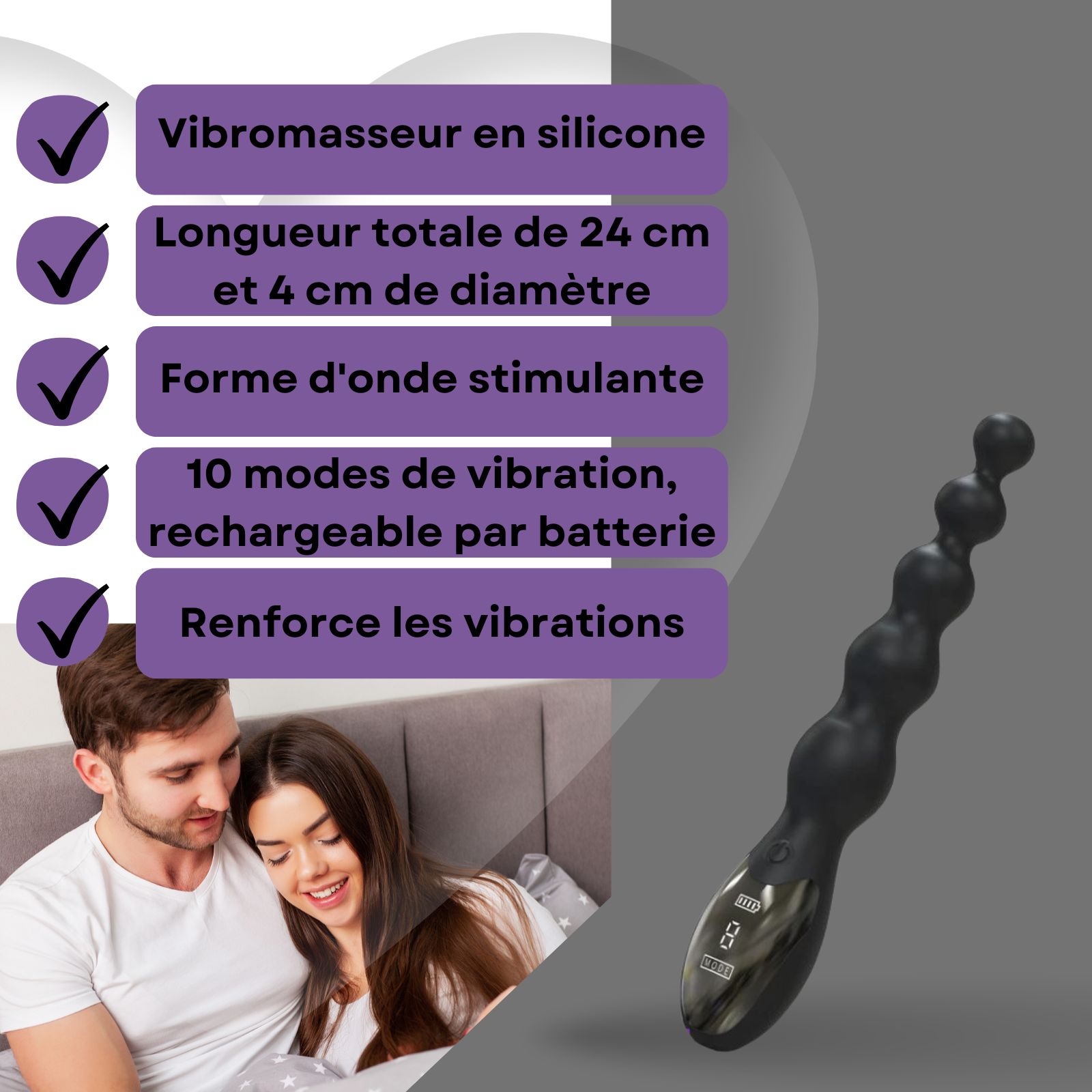 Lovelyness - Vibrateur anal avec boules - Jamie