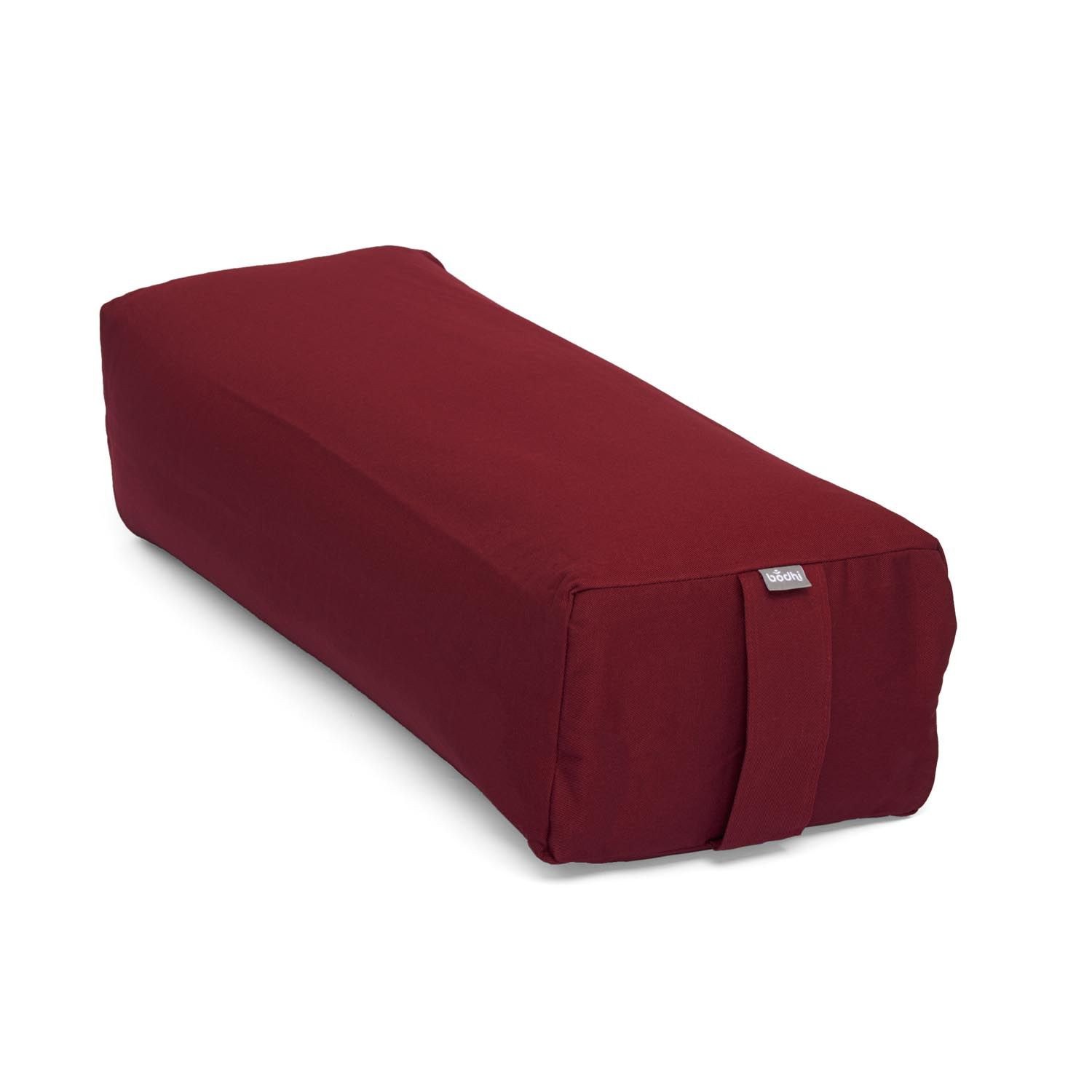 bodhi Salamba (rectangulaire) yoga bolster ECO, coques d'épeautre Bordeaux