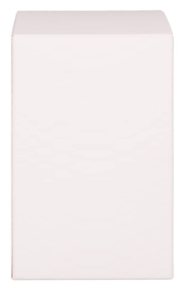 Emballage rectangulaire blanc.